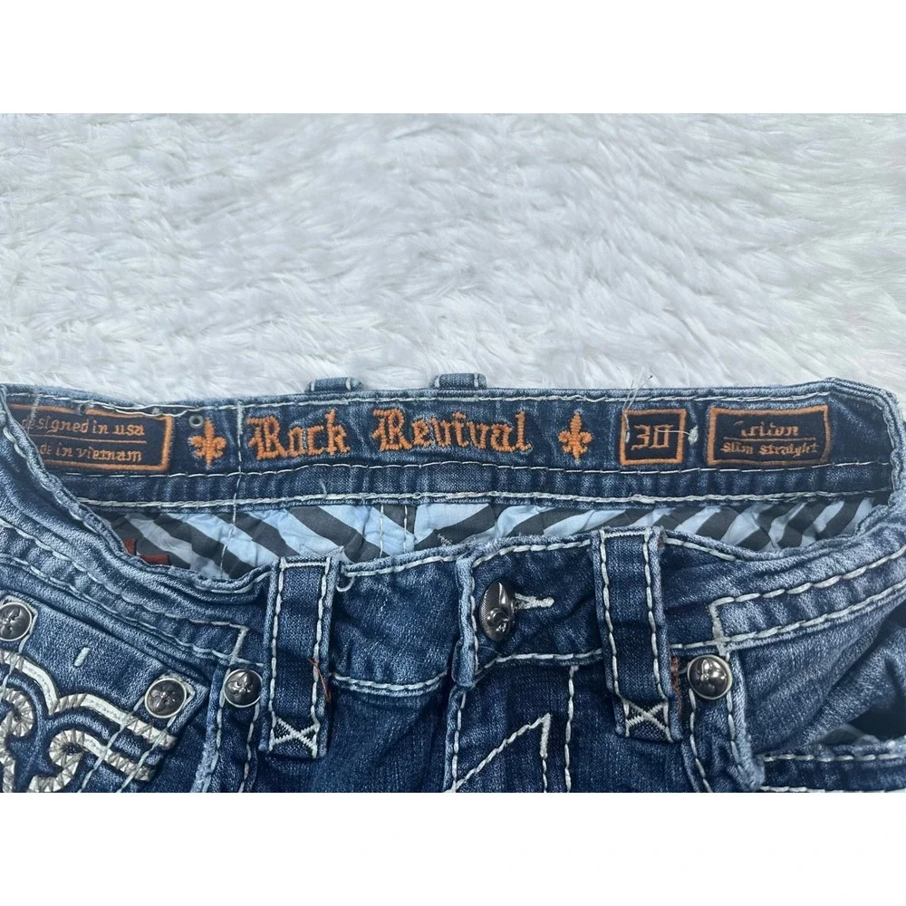Rock‎ Revival Jeans Triton Slim Straight Stretch Jean Size 30